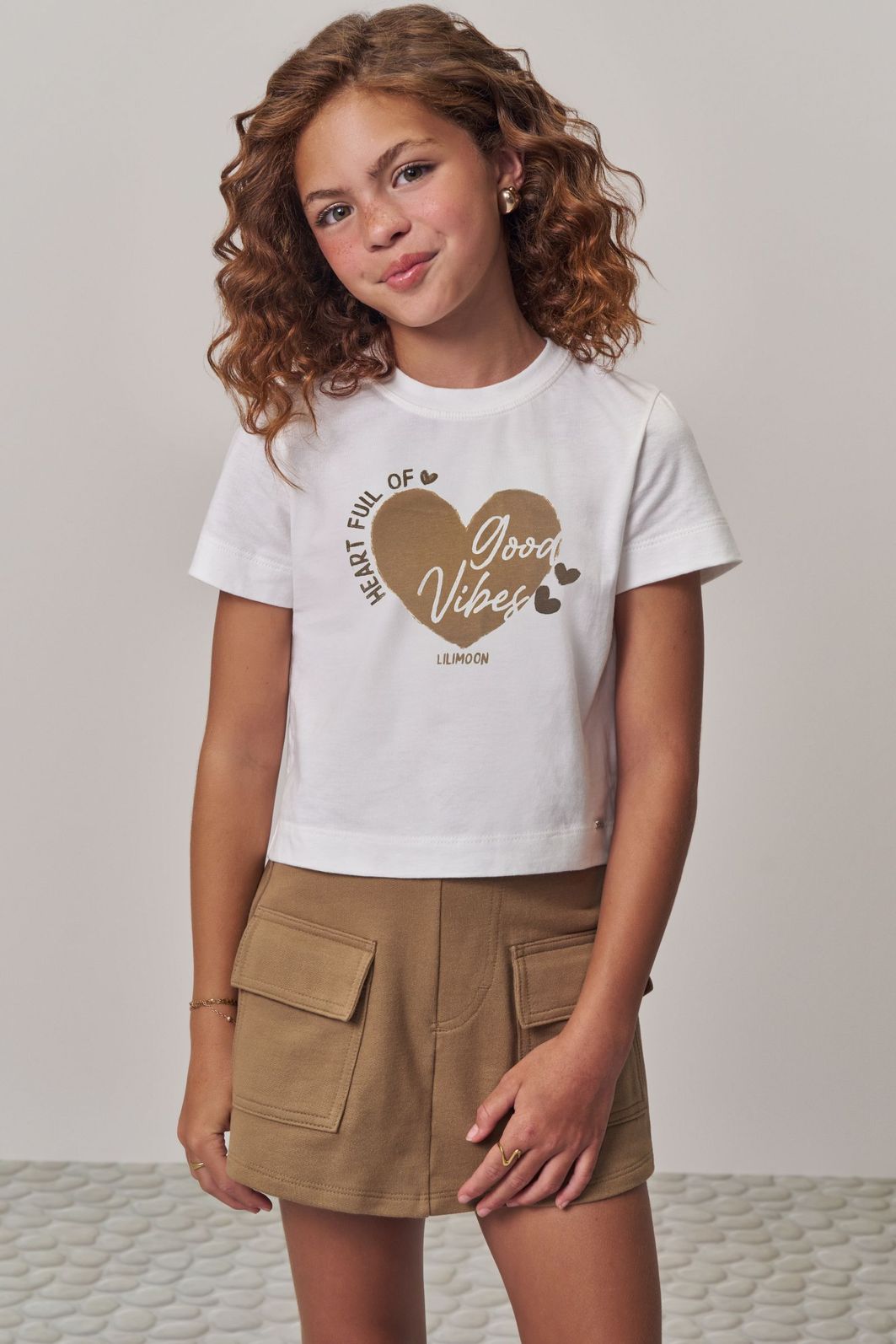 Conjunto de blusa em meia malha e short saia em moletom sem pelúcia 98574 Lilimoon Teen Menina Conjunto de blusa em meia malha e short saia em moletom sem pelúcia 98574 Lilimoon Teen Menina