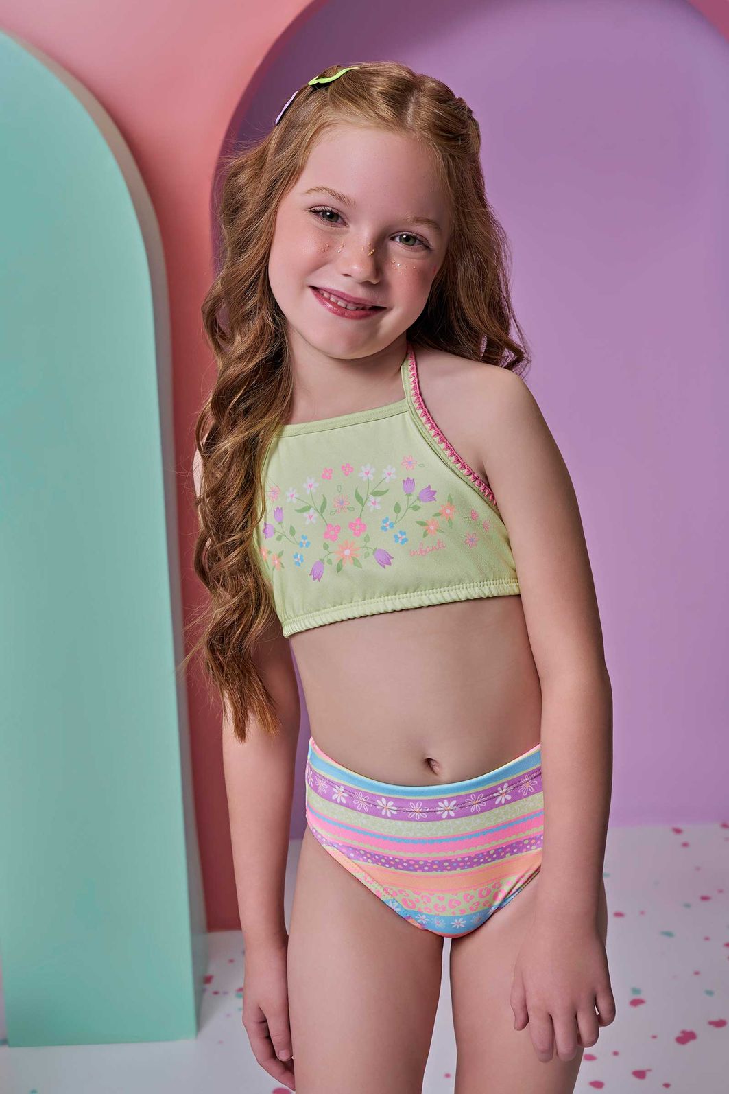 Biquíni em malha UV dry com proteção UV 50+ 95933 Infanti Infantil Menina Biquíni em malha UV dry com proteção UV 50+ 95933 Infanti Infantil Menina
