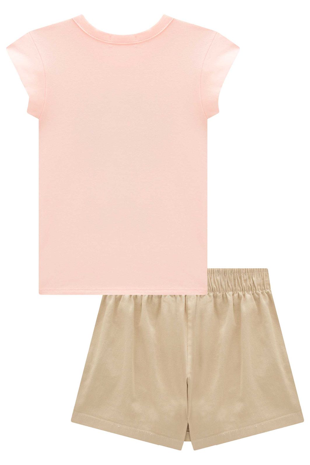 Conjunto de blusa em cotton e short saia em sarja com elastano 99210 Kukiê Infantil Menina Conjunto de blusa em cotton e short saia em sarja com elastano 99210 Kukiê Infantil Menina