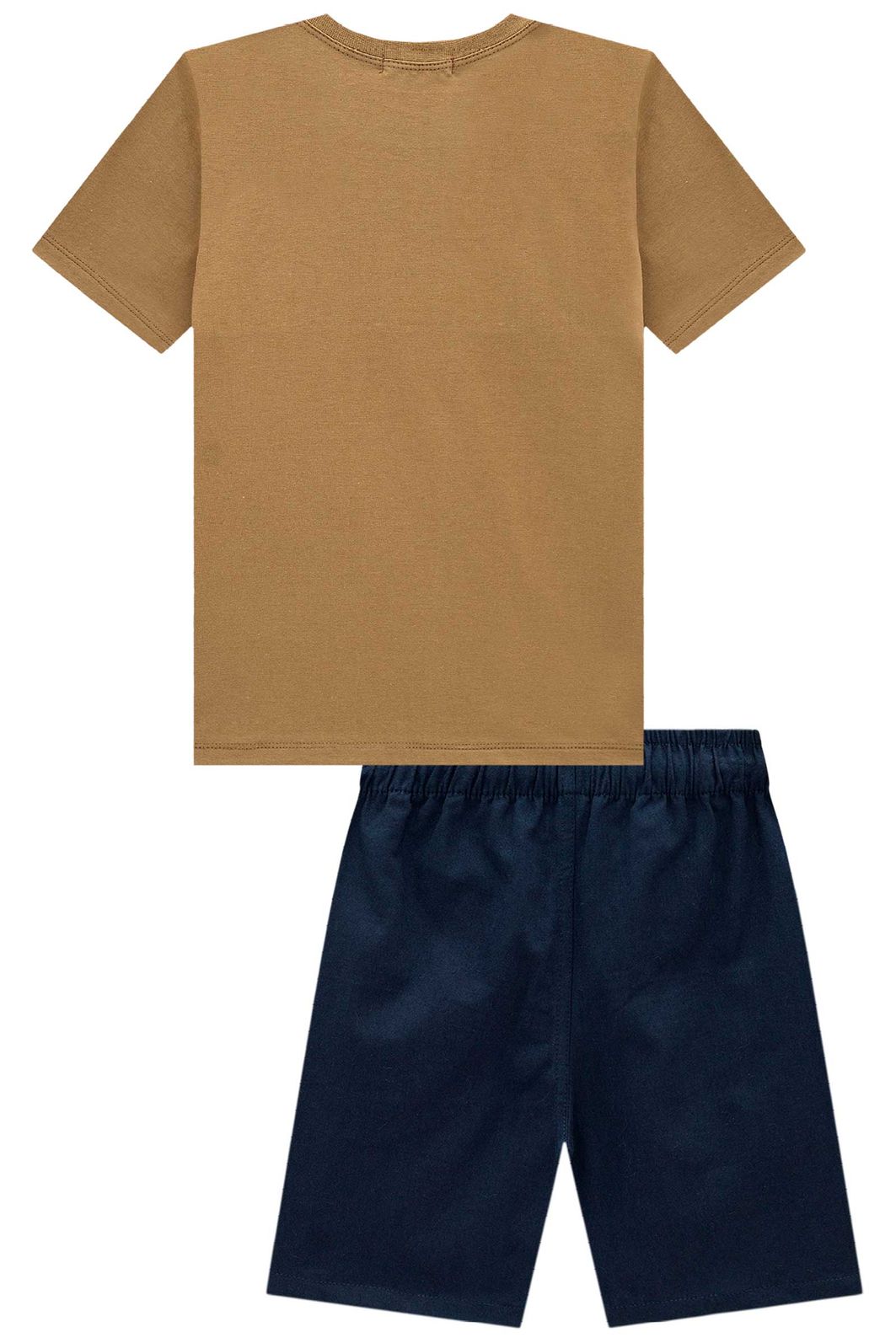 Conjunto de camiseta em meia malha e bermuda em sarja girassol com elastano 97913 LucBoo Infantil Menino Conjunto de camiseta em meia malha e bermuda em sarja girassol com elastano 97913 LucBoo Infantil Menino