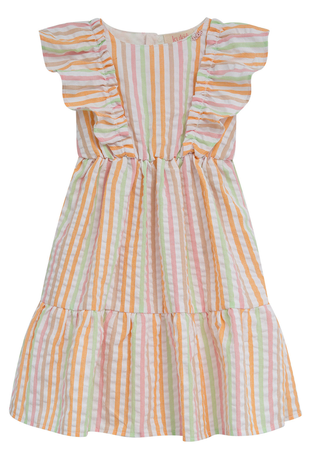 Vestido em tricoline listrada anarruga 94704 Kukiê Infantil Menina Vestido em tricoline listrada anarruga 94704 Kukiê Infantil Menina