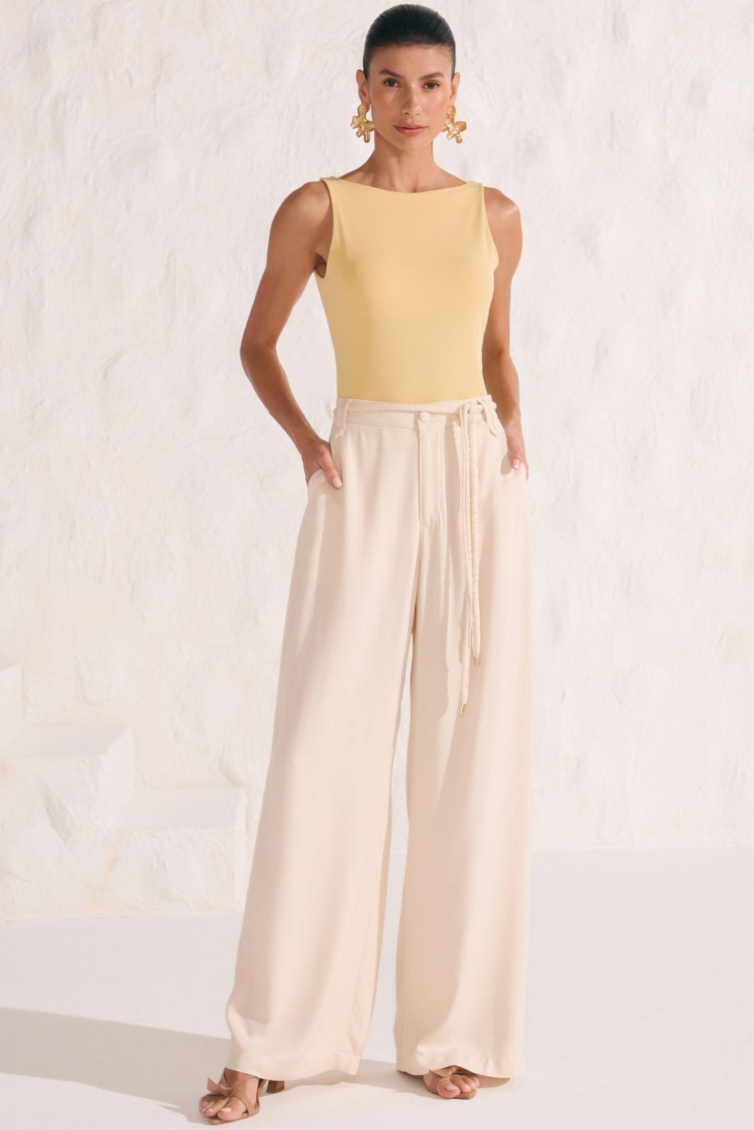 Calça reta em blend de viscose 88314 Linzzi Calça reta em blend de viscose 88314 Linzzi