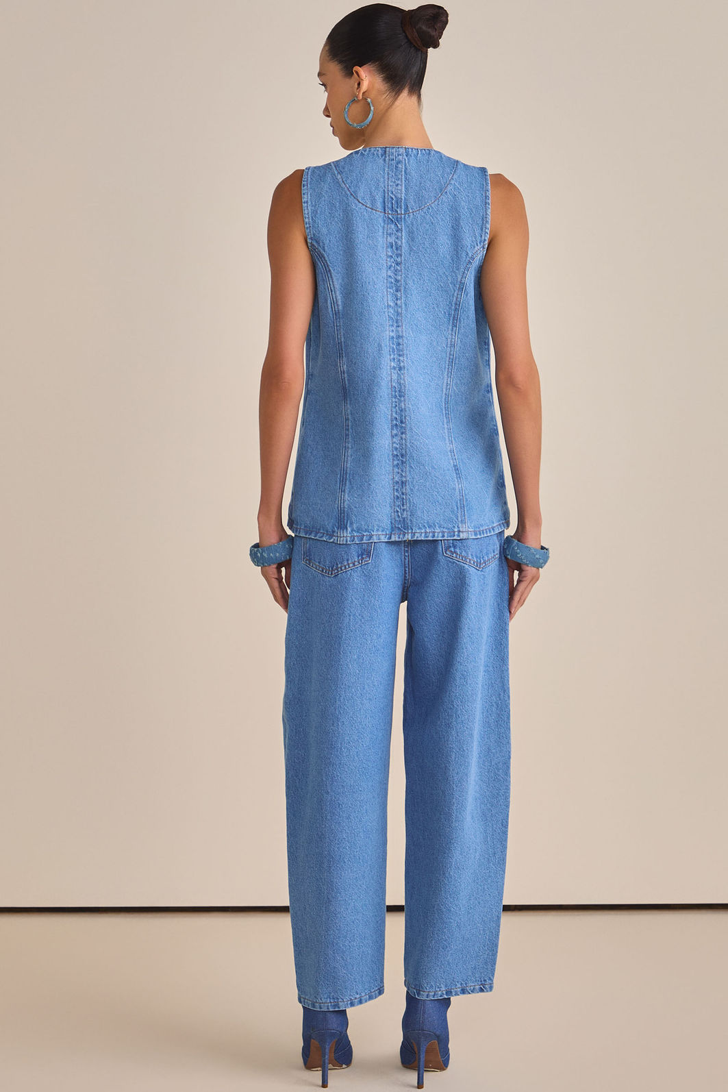 Calça ballon em denim 89294 Linzzi Calça ballon em denim 89294 Linzzi