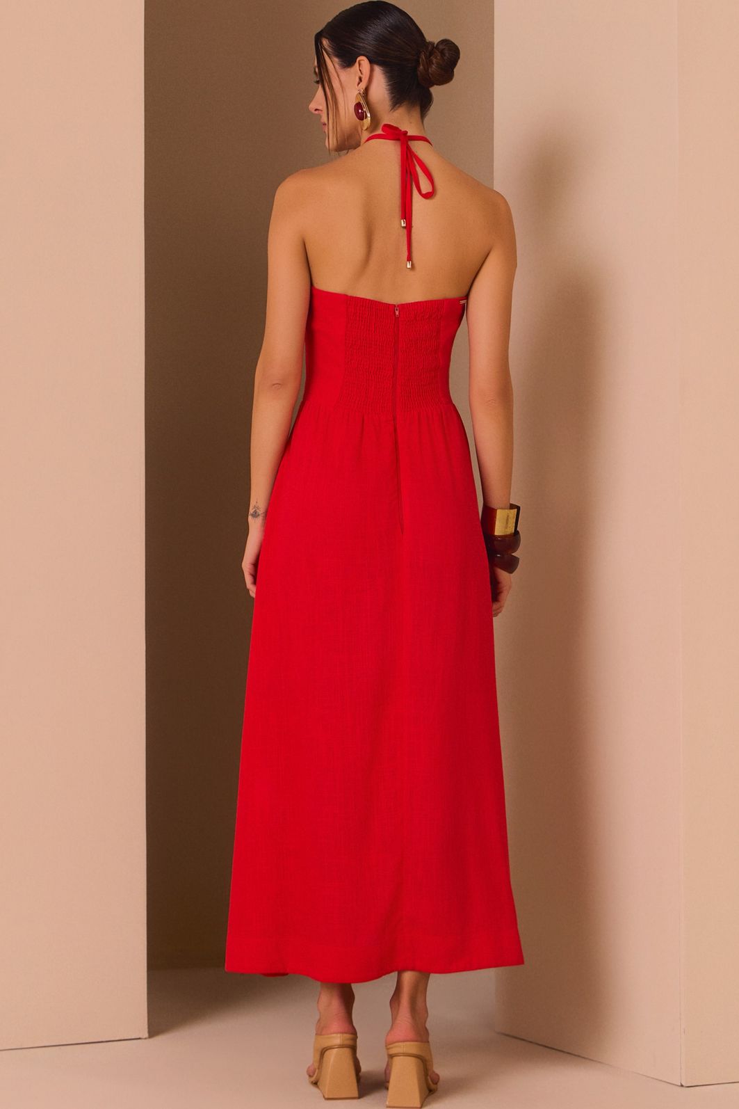 Vestido maxi midi em blend de viscose rayon premium 98331 Linzzi Vestido maxi midi em blend de viscose rayon premium 98331 Linzzi