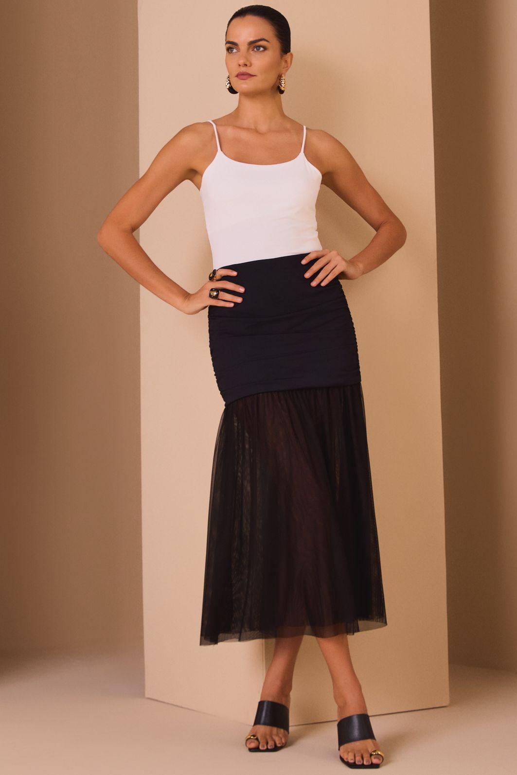 Blusa de alça em malha poliamida delicaté 98932 Linzzi Blusa de alça em malha poliamida delicaté 98932 Linzzi