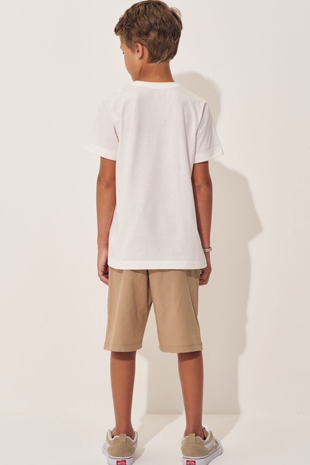 Conjunto de camiseta em meia malha e bermuda em linho santorine com elastano 97990 Johnny Fox Teen Menino