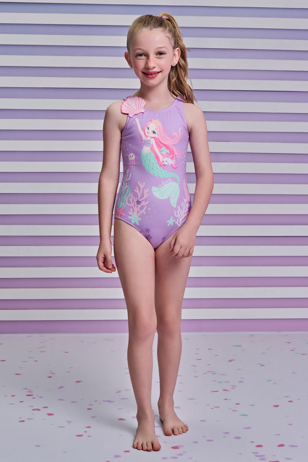 Maiô em malha UV dry com proteção UV 50+ 95255 Infanti Infantil Menina Maiô em malha UV dry com proteção UV 50+ 95255 Infanti Infantil Menina