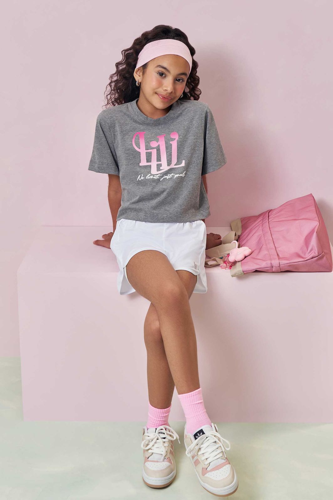 Conjunto de blusa em meia malha e shorts em malha yuki 96486 Lilimoon Teen Menina Conjunto de blusa em meia malha e shorts em malha yuki 96486 Lilimoon Teen Menina