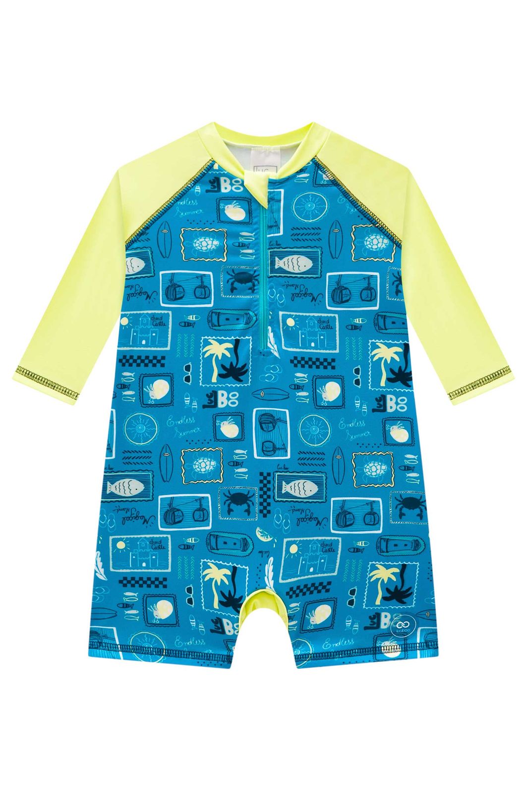 Macacão em malha UV dry com proteção UV 50+ 99279 LucBoo Bebê Menino Macacão em malha UV dry com proteção UV 50+ 99279 LucBoo Bebê Menino