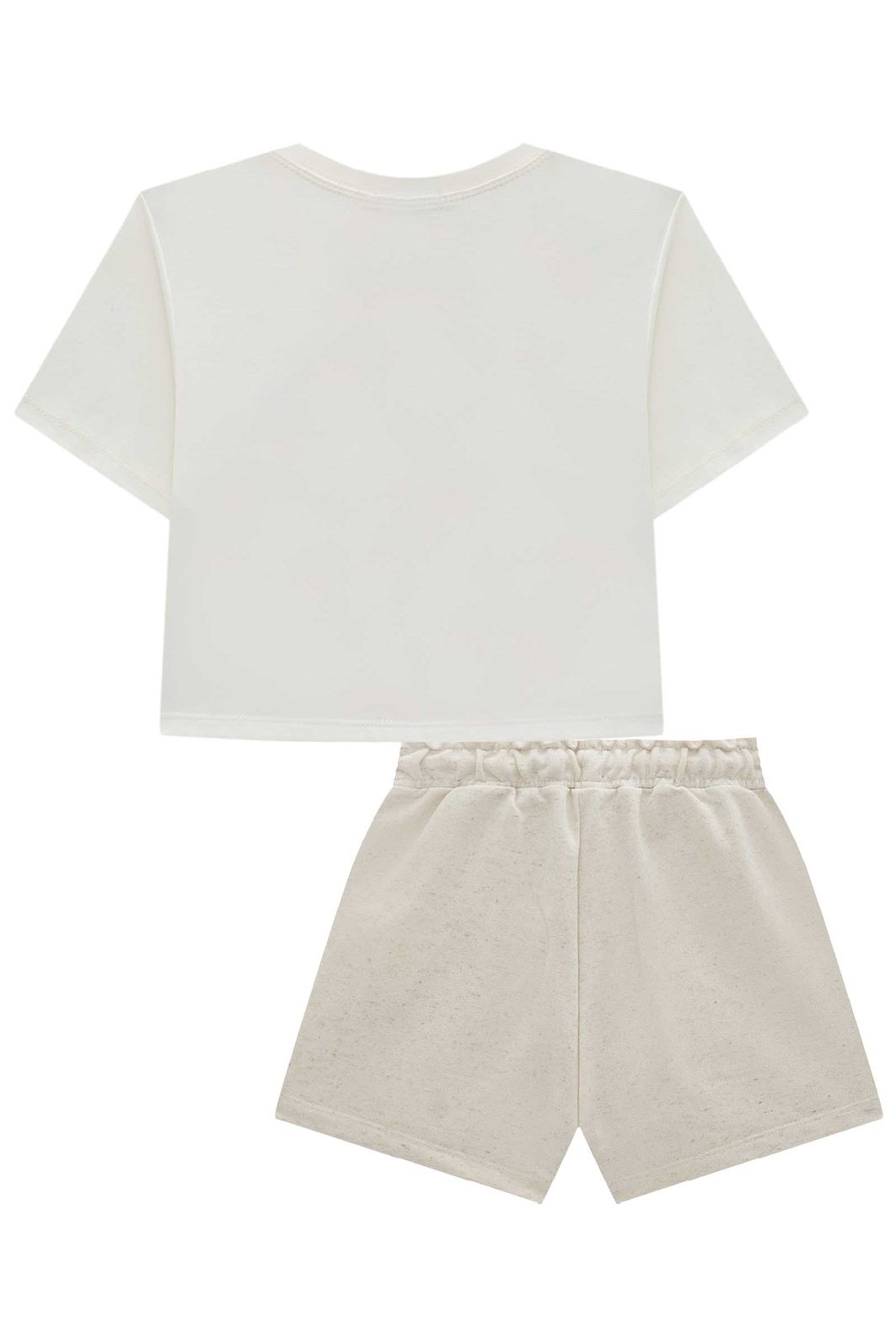 Conjunto de blusa em meia malha e shorts em moletom linho sem pelúcia 96365 Infanti Infantil Menina Conjunto de blusa em meia malha e shorts em moletom linho sem pelúcia 96365 Infanti Infantil Menina