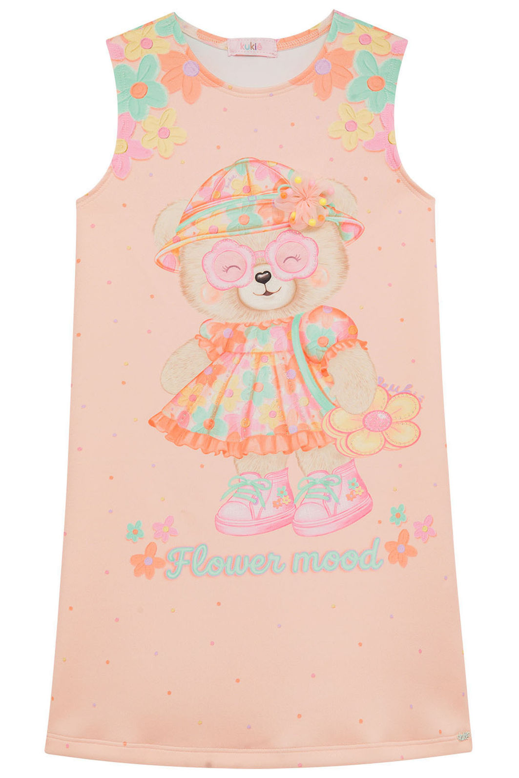 Vestido em Fly tech 95576 Kukiê Infantil Menina Vestido em Fly tech 95576 Kukiê Infantil Menina