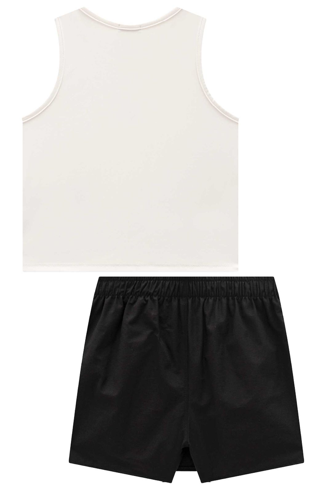 Conjunto de regata em poliamida e short saia em alfaiataria 92683 Vic Teen Menina