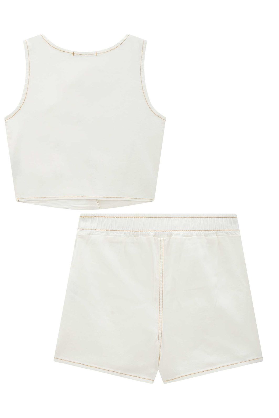 Conjunto de colete e short saia em sarja com elastano 95220 Lilimoon Teen Menina