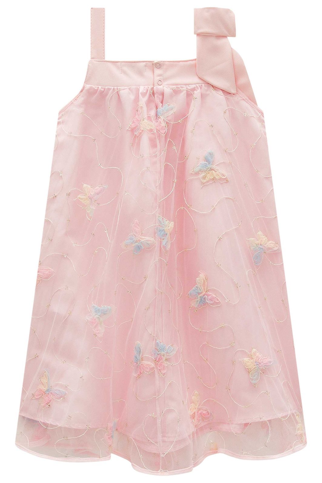 Vestido em tule bordado borboleta 98792 Infanti Infantil Menina