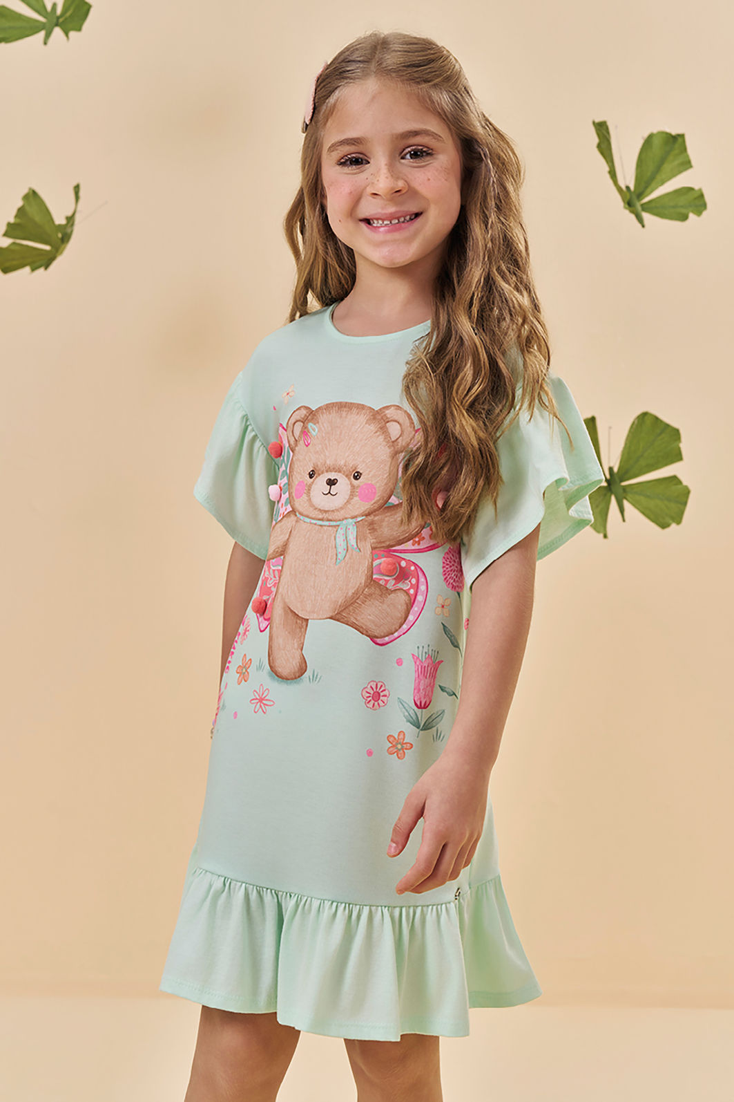 Vestido em meia malha 94253 Kukiê Infantil Menina Vestido em meia malha 94253 Kukiê Infantil Menina