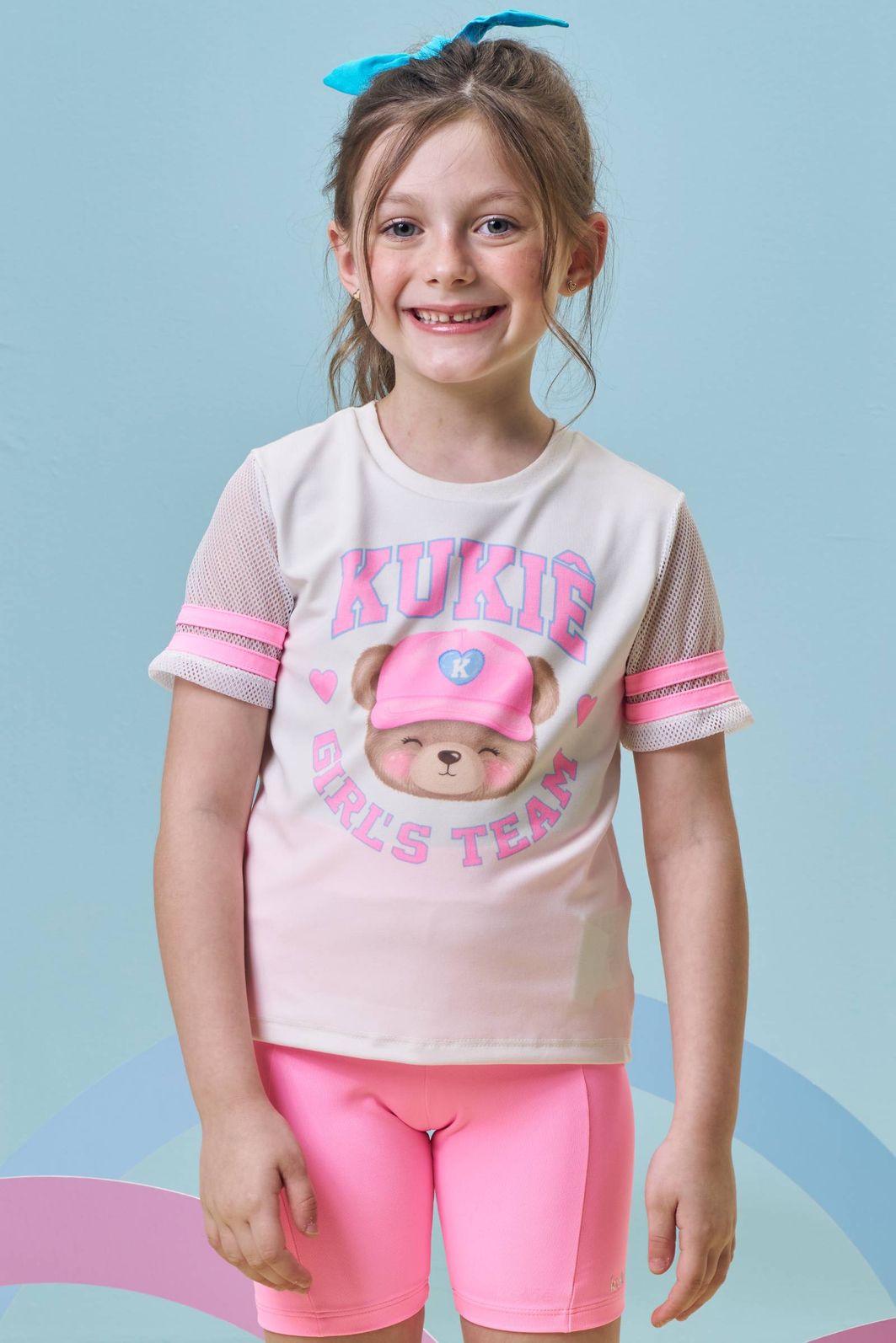 Blusa em meia malha e tela 96989 Kukiê Infantil Menina Blusa em meia malha e tela 96989 Kukiê Infantil Menina