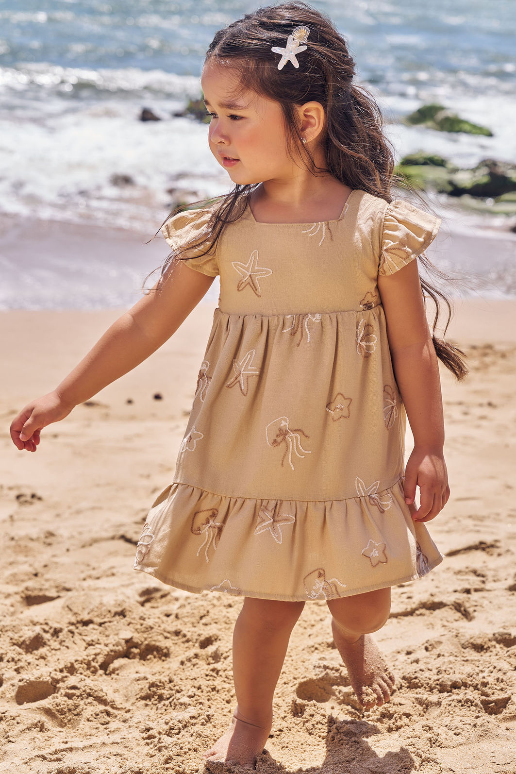 Vestido em blend de linho bordado 96175 Infanti Infantil Menina Vestido em blend de linho bordado 96175 Infanti Infantil Menina