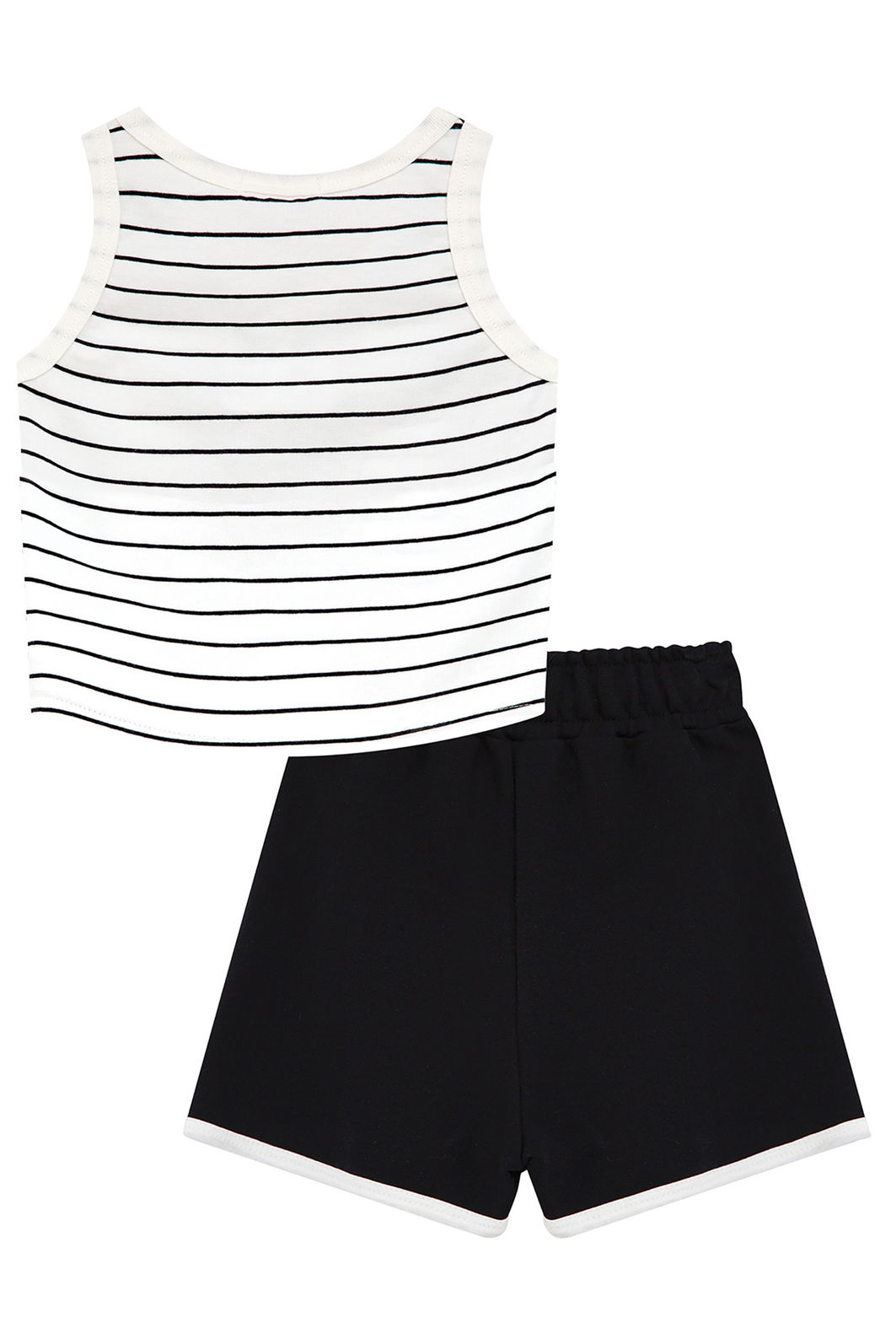 Conjunto de blusa em cotton fio tinto e short saia em moletom sem pelúcia 95316 Kukiê Infantil Menina Conjunto de blusa em cotton fio tinto e short saia em moletom sem pelúcia 95316 Kukiê Infantil Menina