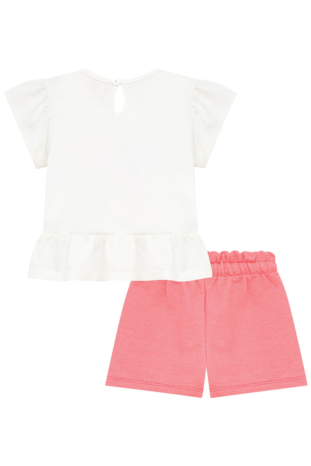 Conjunto de bata em meia malha e shorts em moletom 95228 Kukiê Infantil Menina Conjunto de bata em meia malha e shorts em moletom 95228 Kukiê Infantil Menina