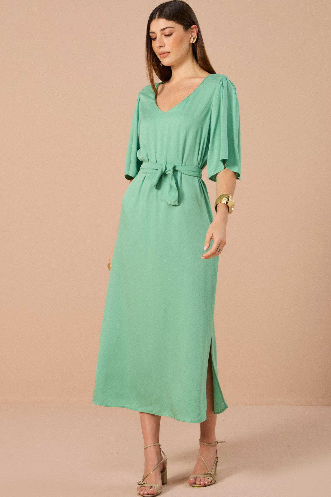 Vestido maxi midi em blend de viscose 84644 Linzzi Vestido maxi midi em blend de viscose 84644 Linzzi