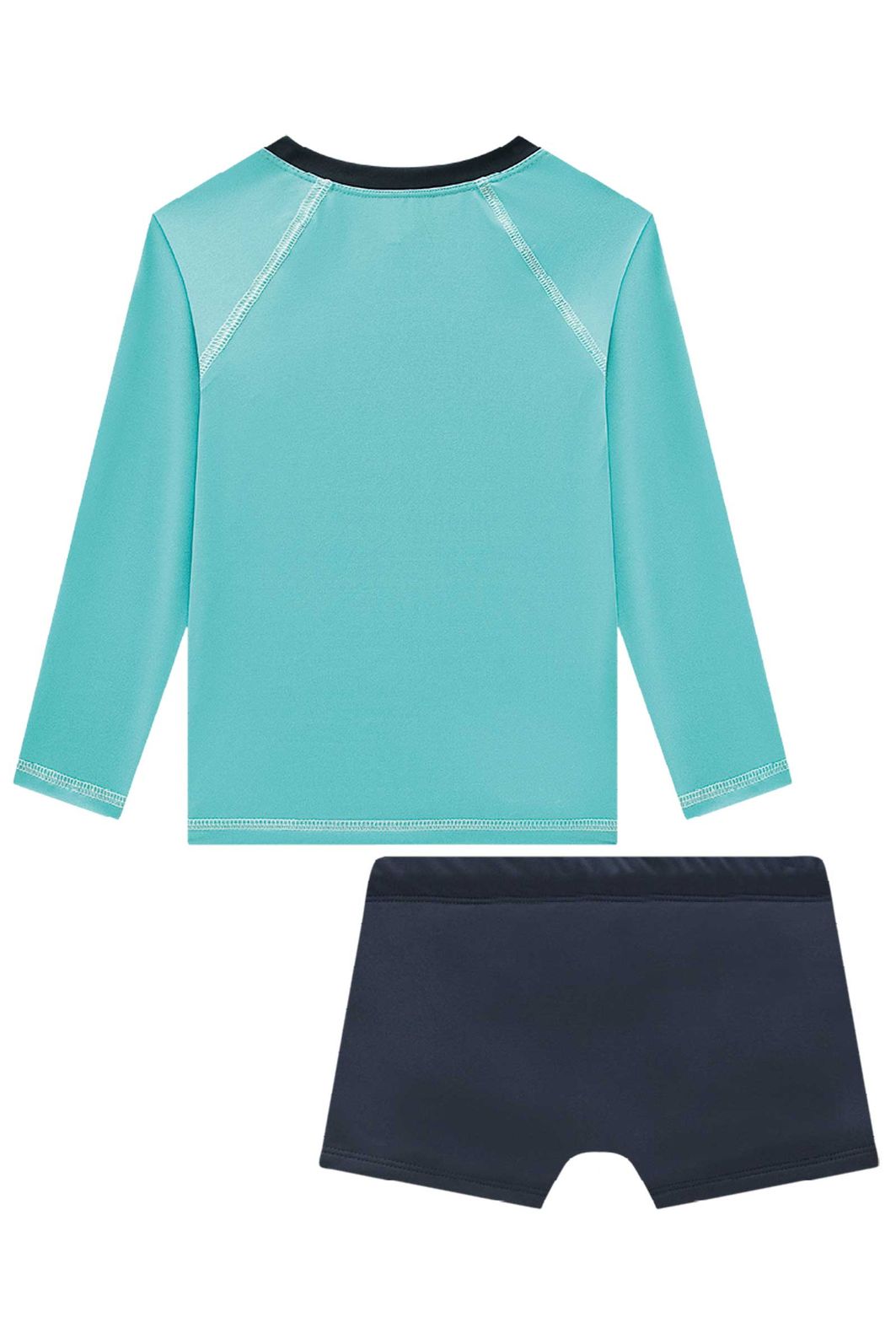 Conjunto de camiseta e sunga em malha UV dry com proteção UV50+ 96173 LucBoo Infantil Menino Conjunto de camiseta e sunga em malha UV dry com proteção UV50+ 96173 LucBoo Infantil Menino