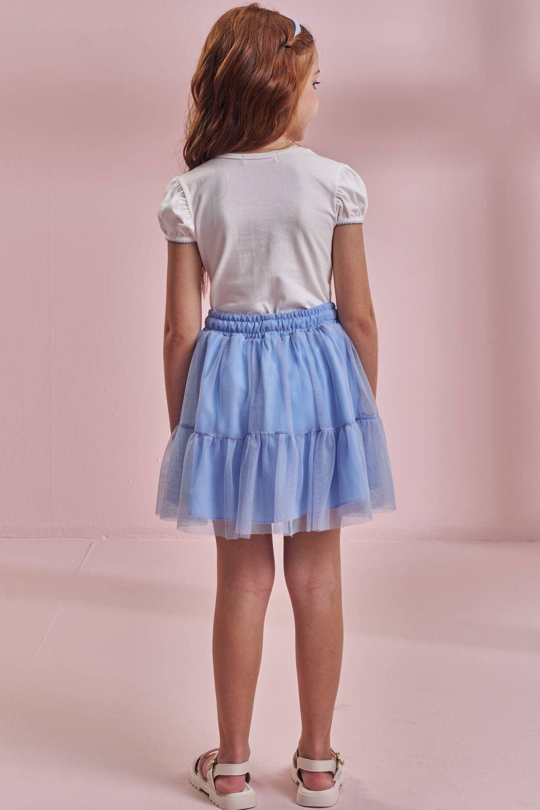 Conjunto de blusa em cotton e saia em tule com elastano (com shorts embutido) 96787 Kukiê Infantil Menina Conjunto de blusa em cotton e saia em tule com elastano (com shorts embutido) 96787 Kukiê Infantil Menina