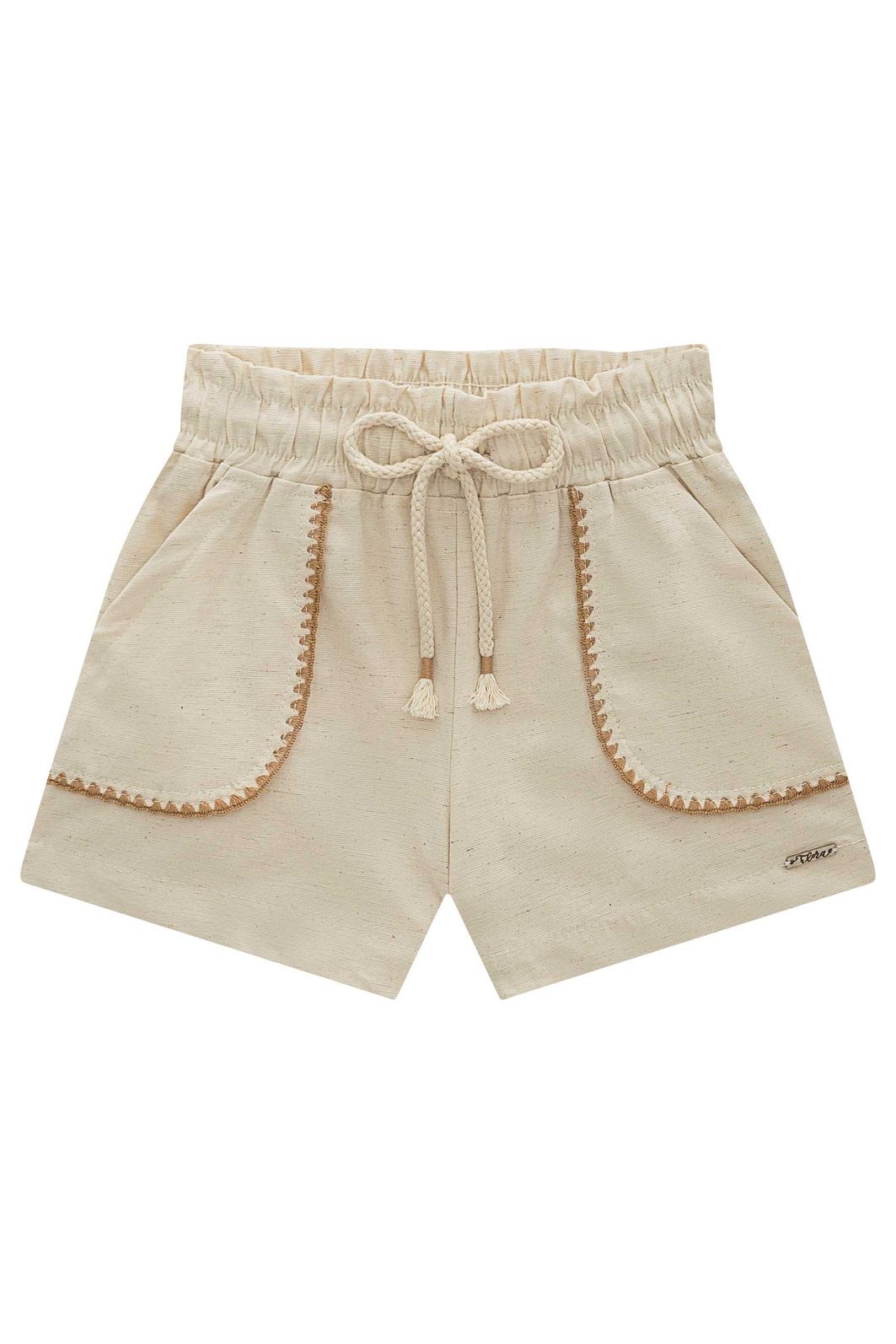 Shorts em linho com elastano 98123 Infanti Infantil Menina