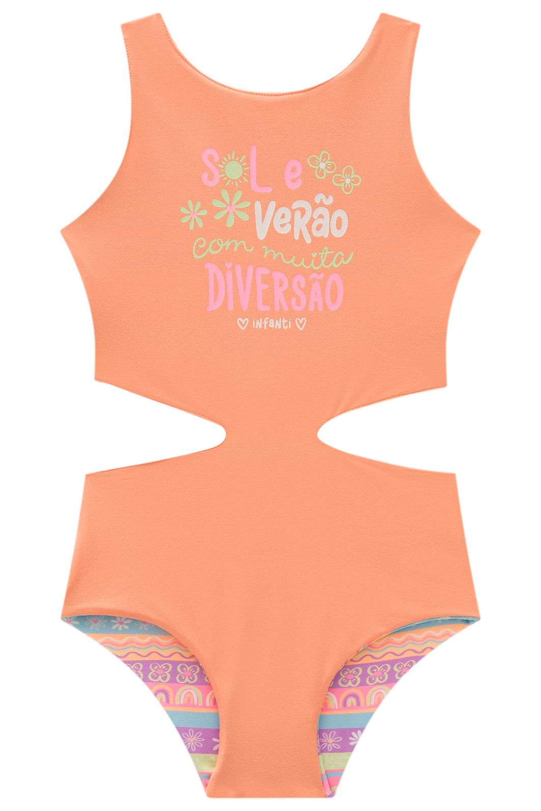 Maiô reversível em malha UV dry com proteção UV 50+ 95925 Infanti Infantil Menina Maiô reversível em malha UV dry com proteção UV 50+ 95925 Infanti Infantil Menina
