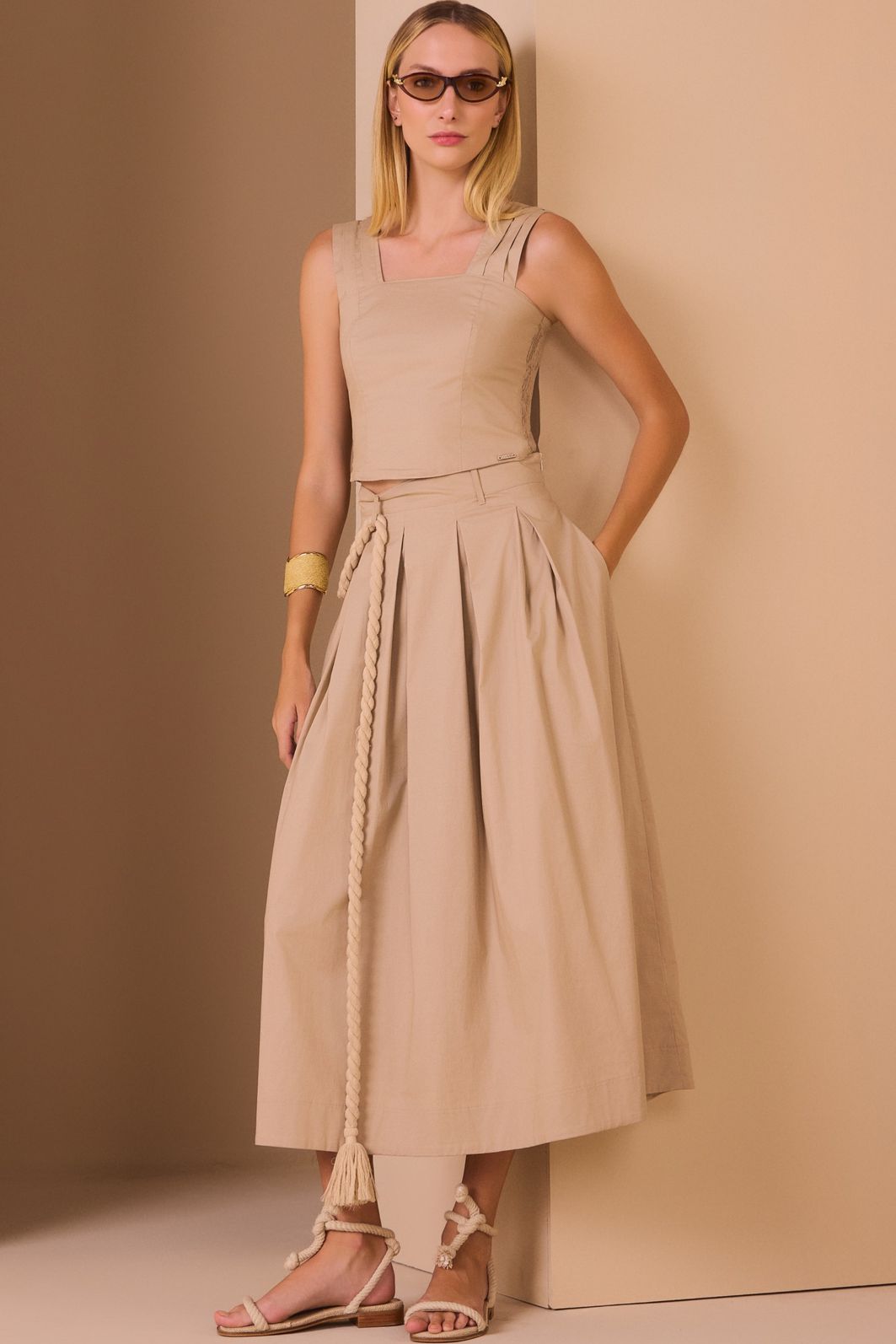 Saia maxi midi em tricoline de algodão premium com elastano 98333 Linzzi Saia maxi midi em tricoline de algodão premium com elastano 98333 Linzzi