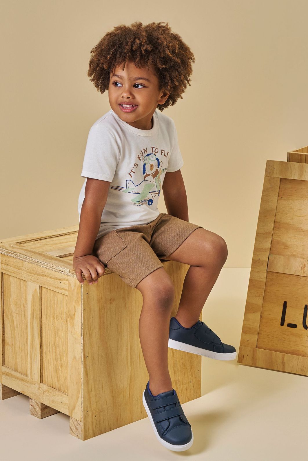 Conjunto de camiseta em meia malha e bermuda em cotton jeans com elastano 94553 LucBoo Infantil Menino Conjunto de camiseta em meia malha e bermuda em cotton jeans com elastano 94553 LucBoo Infantil Menino