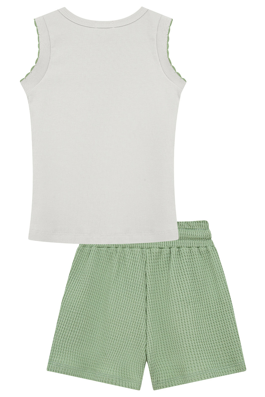 Conjunto de regata em cotton e shorts em malha big waffle 95568 Kukiê Infantil Menina Conjunto de regata em cotton e shorts em malha big waffle 95568 Kukiê Infantil Menina