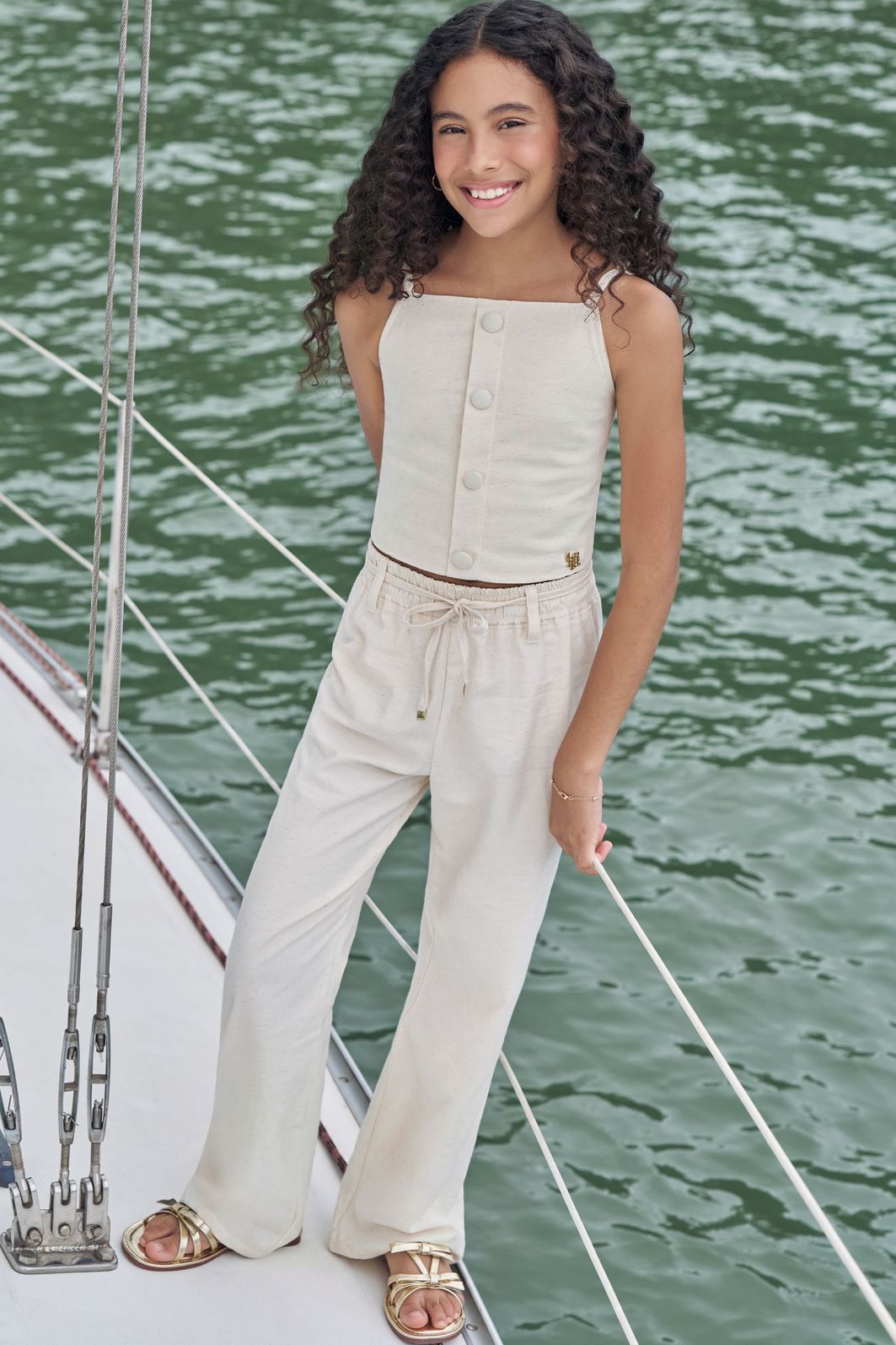 Conjunto de top e calça em linho santorini 99457 Lilimoon Teen Menina Conjunto de top e calça em linho santorini 99457 Lilimoon Teen Menina