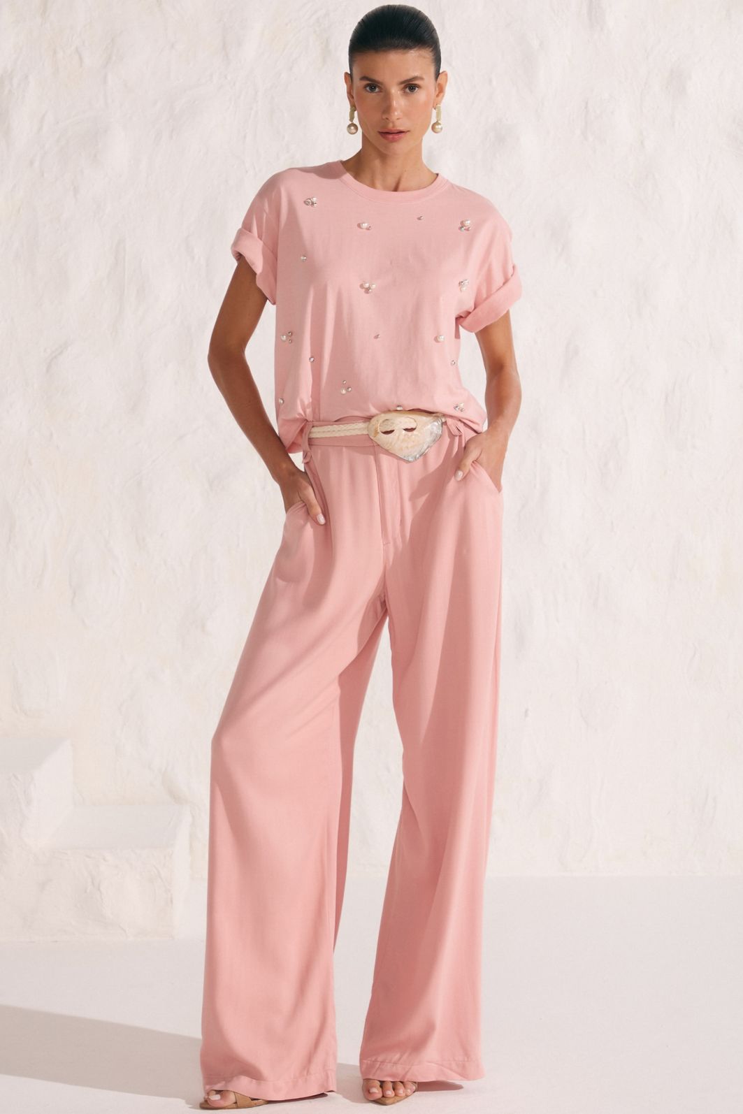 Calça reta em blend de viscose 88314 Linzzi Calça reta em blend de viscose 88314 Linzzi
