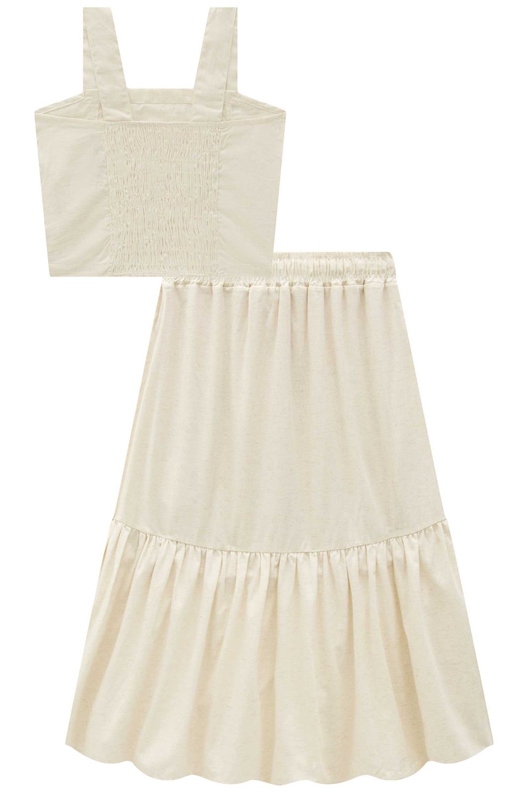 Conjunto de top e saia midi em linho deluxe 95513 Lilimoon Teen Menina Conjunto de top e saia midi em linho deluxe 95513 Lilimoon Teen Menina