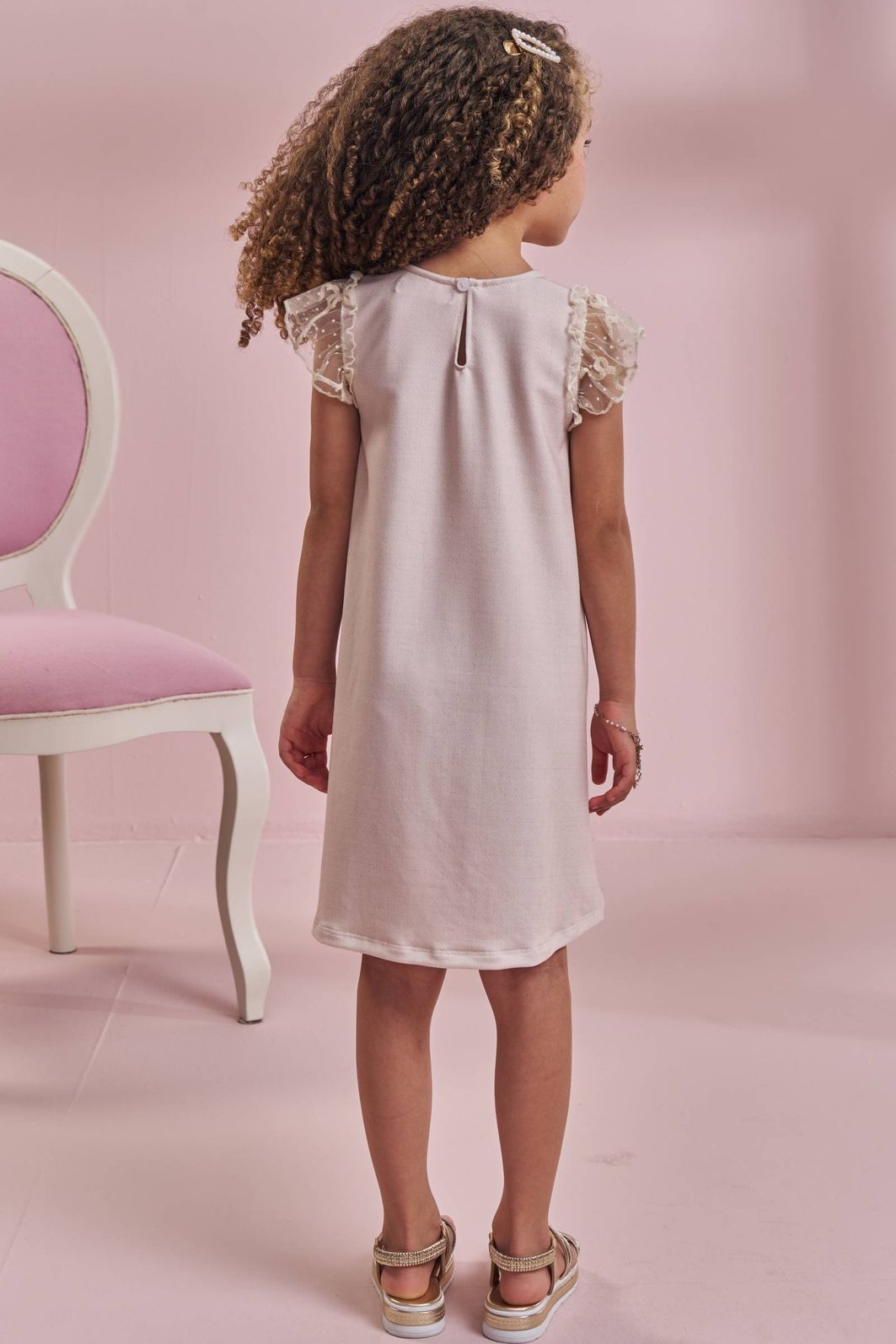 Vestido em molecotton 97899 Kukiê Infantil Menina Vestido em molecotton 97899 Kukiê Infantil Menina