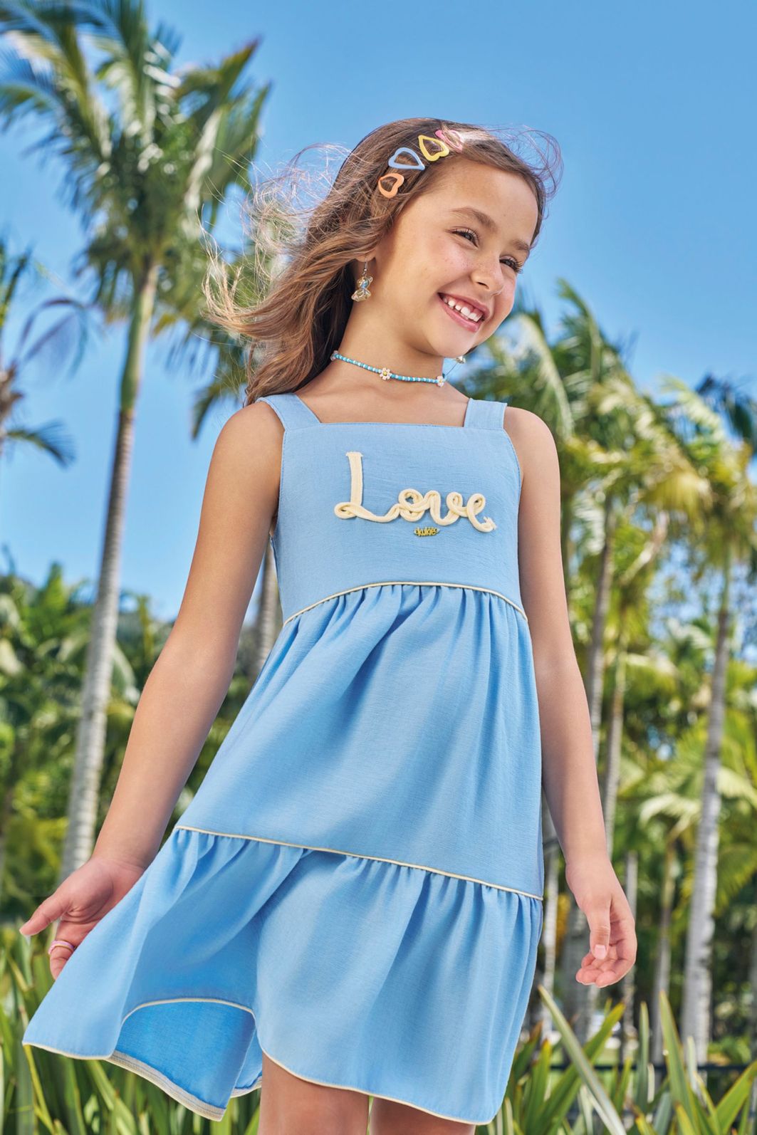 Vestido em viscose 96702 Kukiê Infantil Menina Vestido em viscose 96702 Kukiê Infantil Menina