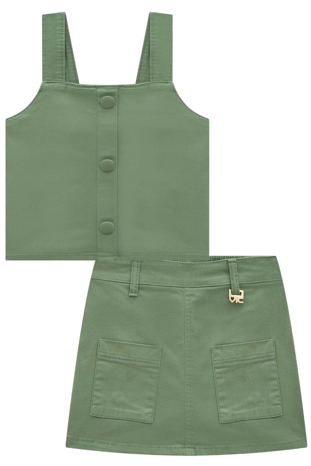 Conjunto de regata e short saia em sarja com elastano 96319 Vic Teen Menina