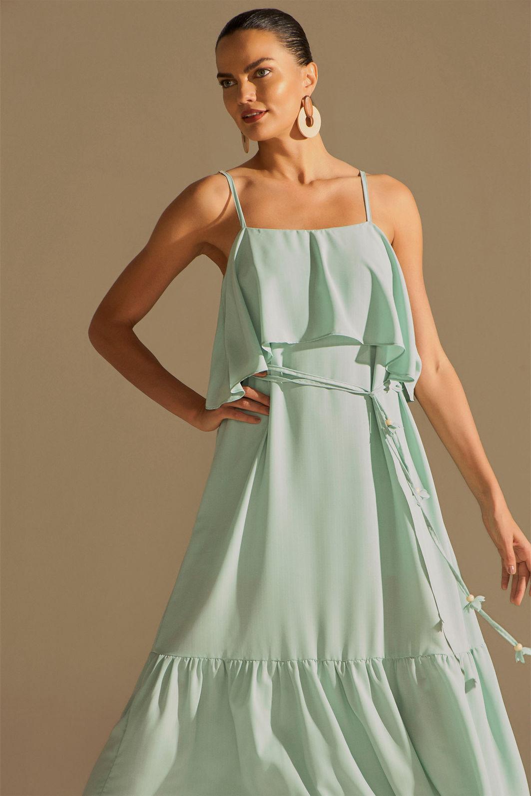 Vestido maxi midi em chiffon texturizado 95614 Linzzi Vestido maxi midi em chiffon texturizado 95614 Linzzi