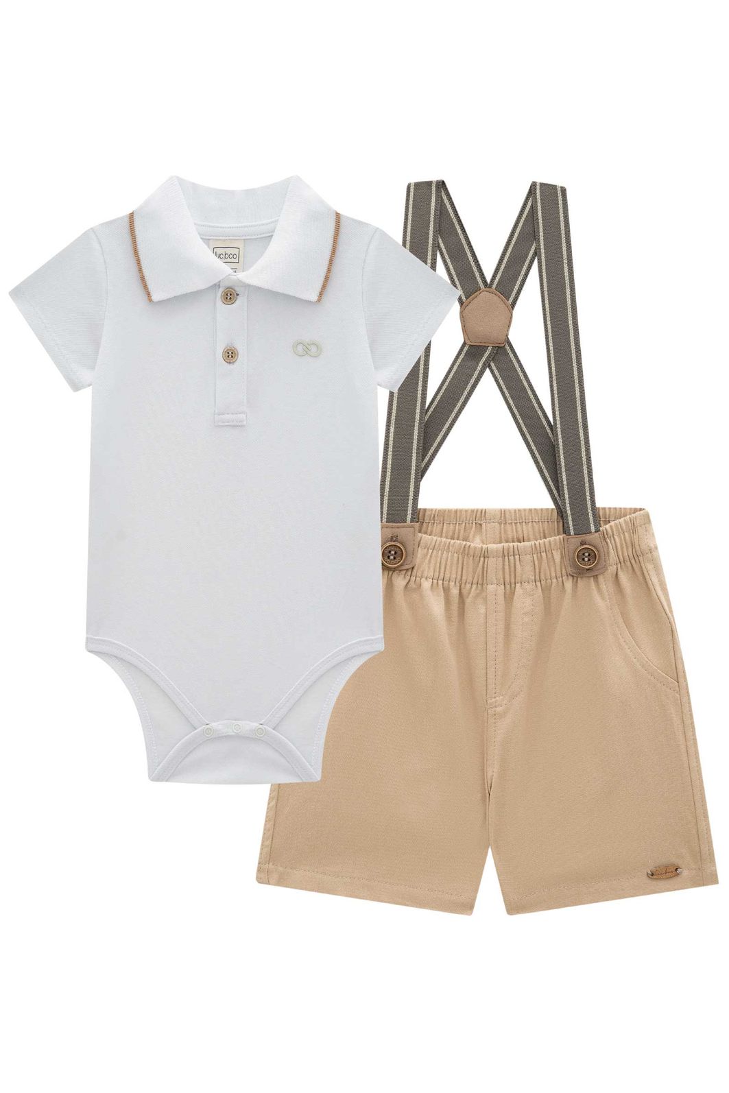 Conjunto de body polo em piquet com elastano e bermuda em sarja girassol com elastano 97342 LucBoo Bebê Menino Conjunto de body polo em piquet com elastano e bermuda em sarja girassol com elastano 97342 LucBoo Bebê Menino