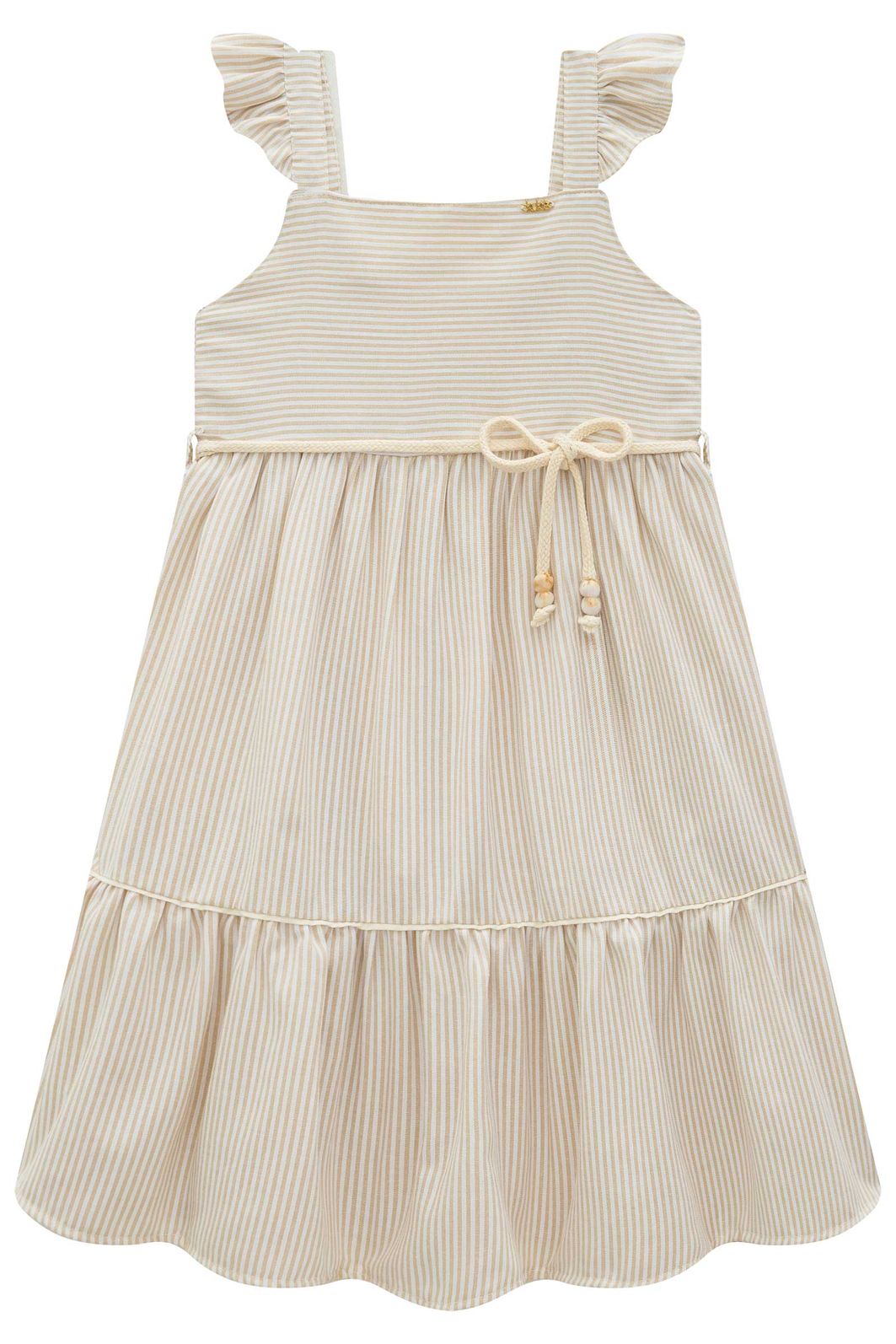 Vestido em tricoline listrado 98951 Kukiê Infantil Menina Vestido em tricoline listrado 98951 Kukiê Infantil Menina