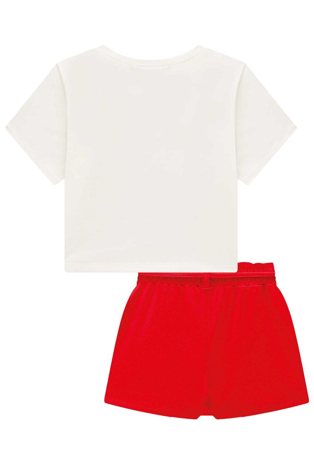 Conjunto de blusa em meia malha e short saia em canelado liz 95662 Lilimoon Teen Menina
