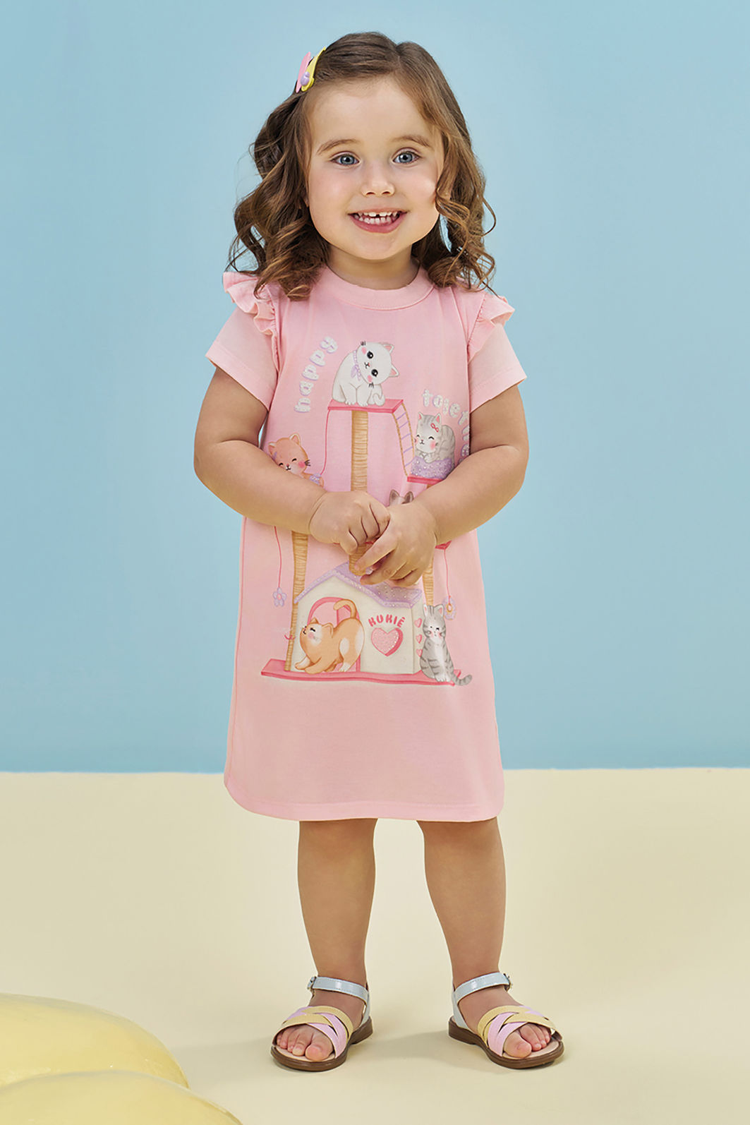Vestido em meia malha 95215 Kukiê Bebê Menina Vestido em meia malha 95215 Kukiê Bebê Menina