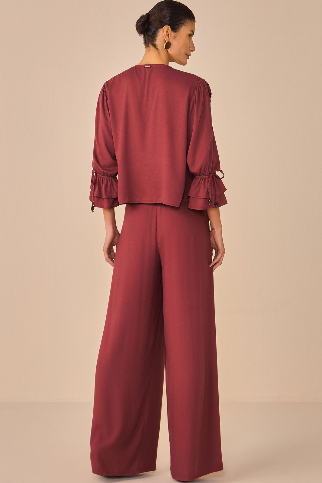 Calça pantalona em blend de viscose 97071 Linzzi Calça pantalona em blend de viscose 97071 Linzzi