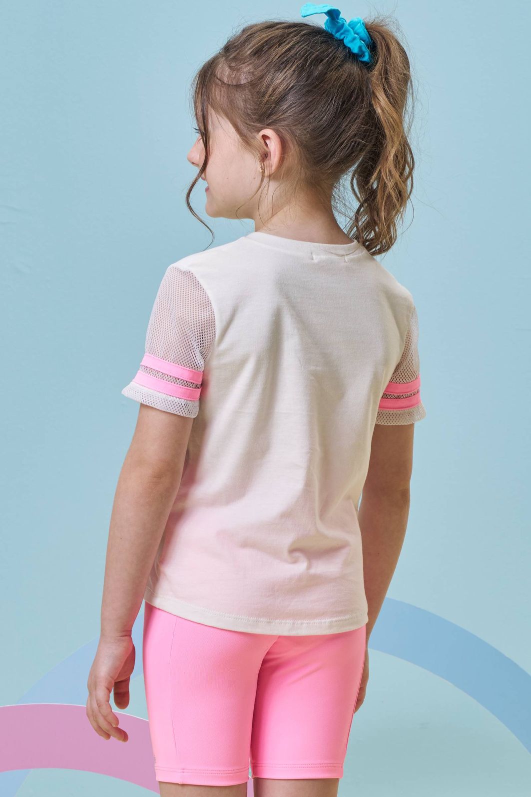 Blusa em meia malha e tela 96989 Kukiê Infantil Menina Blusa em meia malha e tela 96989 Kukiê Infantil Menina