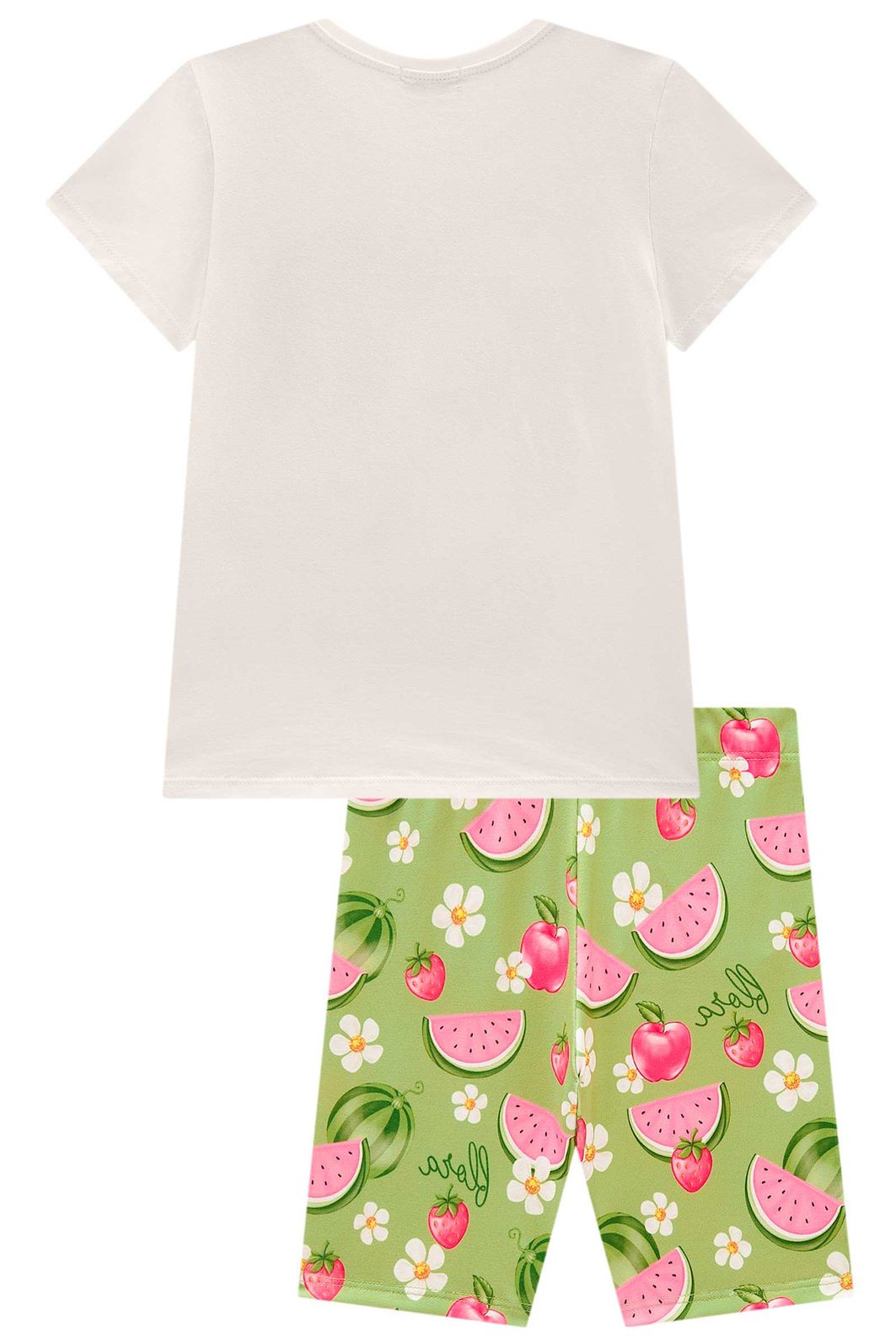 Conjunto de blusa alongada em meia malha com bermuda biker em malha power 98106 Infanti Infantil Menina Conjunto de blusa alongada em meia malha com bermuda biker em malha power 98106 Infanti Infantil Menina
