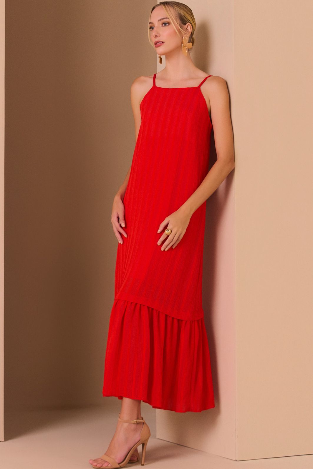 Vestido maxi midi em crepe texturizado de viscose premium 99291 Linzzi Vestido maxi midi em crepe texturizado de viscose premium 99291 Linzzi