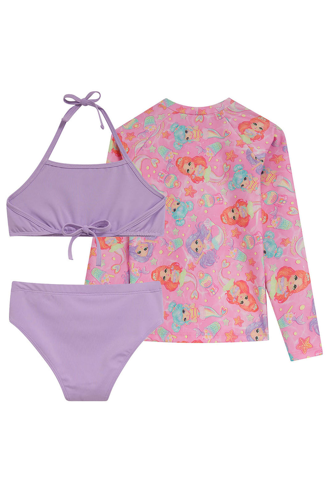 Trio de biquíni e blusa em malha com proteção UV50+ 96092 Kukiê Infantil Menina Trio de biquíni e blusa em malha com proteção UV50+ 96092 Kukiê Infantil Menina