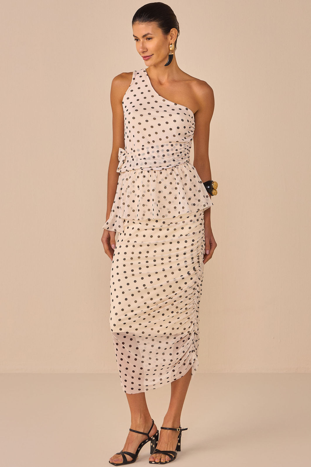 Blusa em tule estampado poá 97225 Linzzi Blusa em tule estampado poá 97225 Linzzi