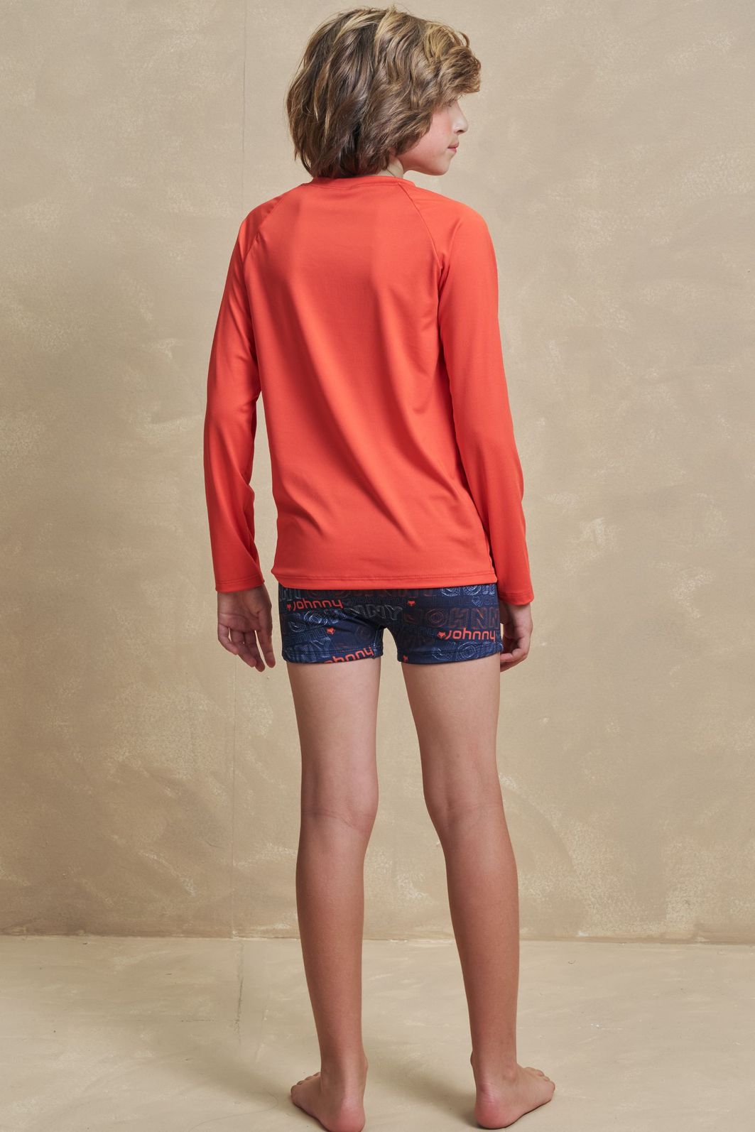 Conjunto de camiseta e sunga em malha uv dry com proteção UV50+ 97334 Johnny Fox Teen Menino Conjunto de camiseta e sunga em malha uv dry com proteção UV50+ 97334 Johnny Fox Teen Menino