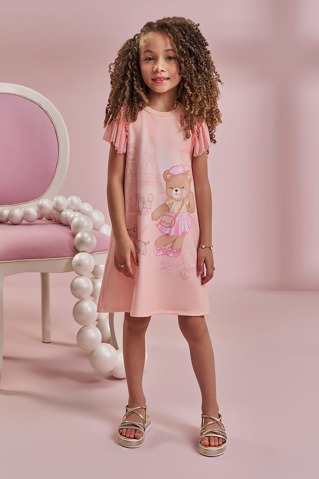 Vestido em molecotton 96519 Kukiê Infantil Menina Vestido em molecotton 96519 Kukiê Infantil Menina
